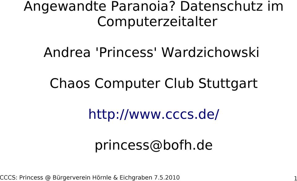 Wardzichowski Chaos Computer Club Stuttgart