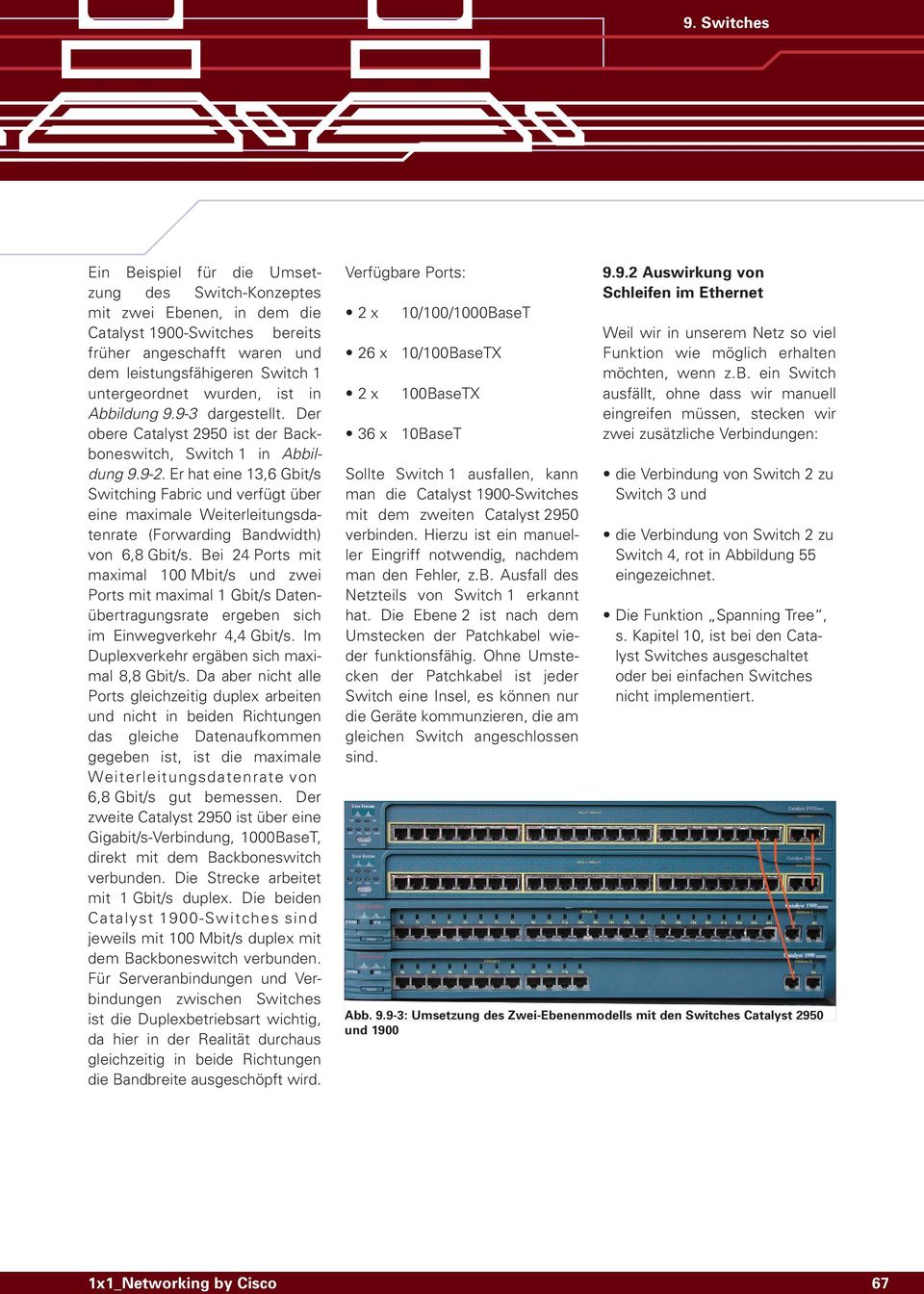 Bei Ports mit maximal 100 Mbit/s und zwei Ports mit maximal 1 Gbit/s Datenübertragungsrate ergeben sich im Einwegverkehr, Gbit/s. Im Duplexverkehr ergäben sich maximal 8,8 Gbit/s.