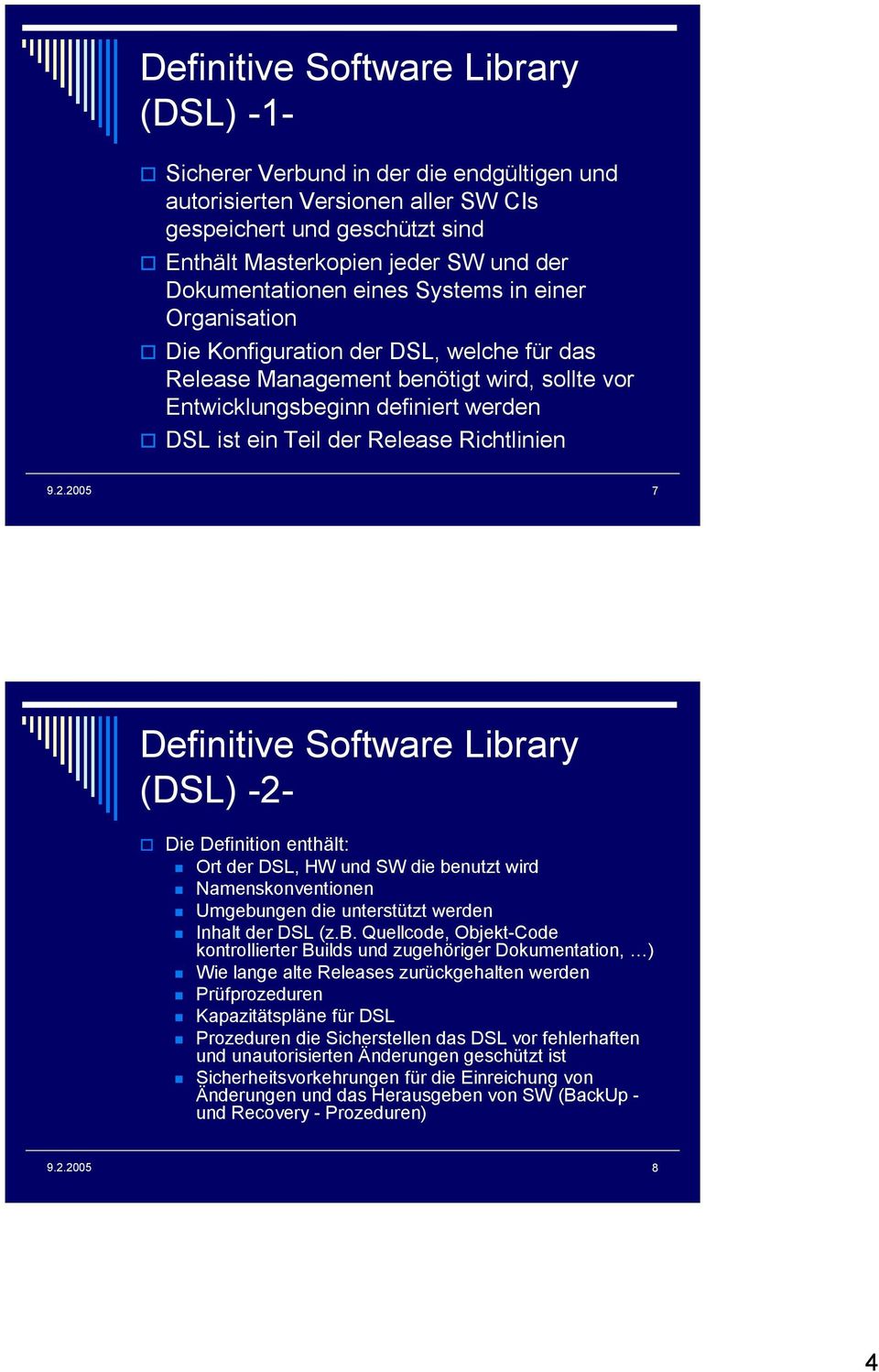 Release Richtlinien 7 Definitive Software Libr