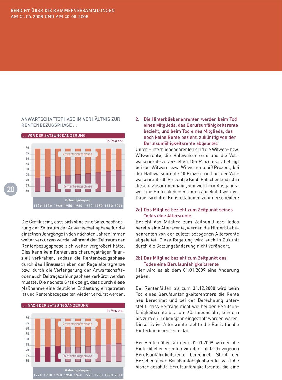 sich ohne eine Satzungsänderung der Zeitraum der Anwartschaftsphase für die einzelnen Jahrgänge in den nächsten Jahren immer weiter verkürzen würde, während der Zeitraum der Rentenbezugsphase sich