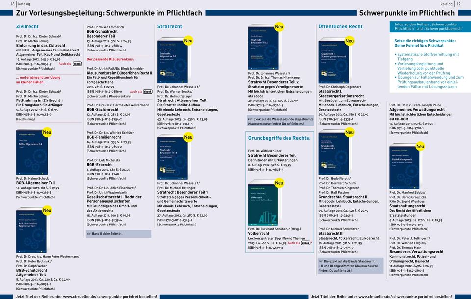 24,99 ISBN 978-3-8114-9854-9 Auch als... und ergänzend zur Übung an kleinen Fällen: Prof. Dr. Dr. h.c. Dieter Schwab/ Prof. Dr. Martin Löhnig Falltraining im Zivilrecht 1 Ein Übungsbuch für Anfänger 5.