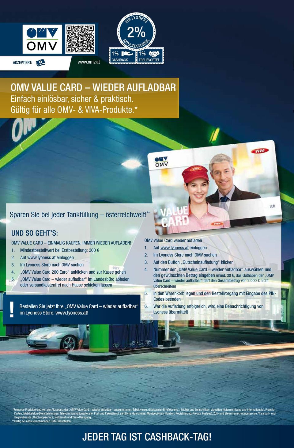 OMV Value Card 200 Euro anklicken und zur Kasse gehen 5.