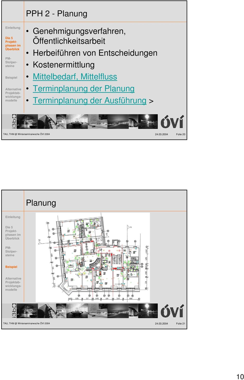 Planung Terminplanung der Ausführung > TAU, THM @ Winterseminarwoche ÖVI 2004 24.
