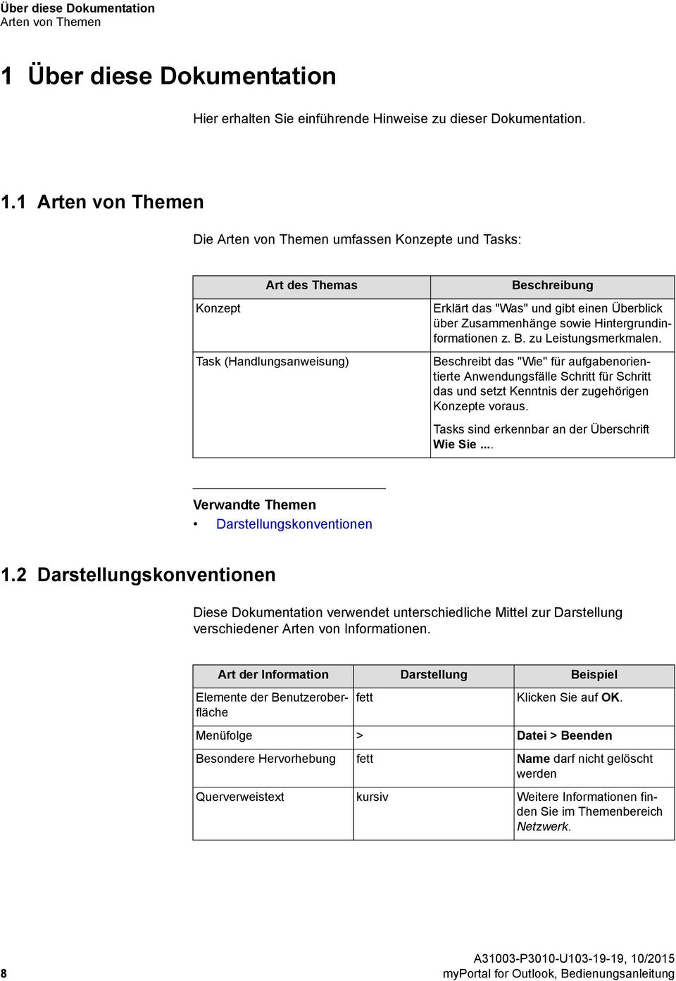 1 Arten von Themen Die Arten von Themen umfassen Konzepte und Tasks: Art des Themas Beschreibung Konzept Erklärt das "Was" und gibt einen Überblick über Zusammenhänge sowie Hintergrundinformationen z.