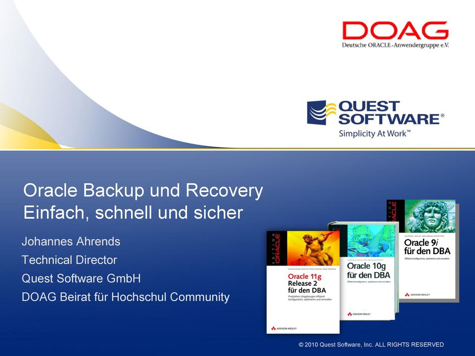 Quest Software GmbH DOAG Beirat für Hochschul
