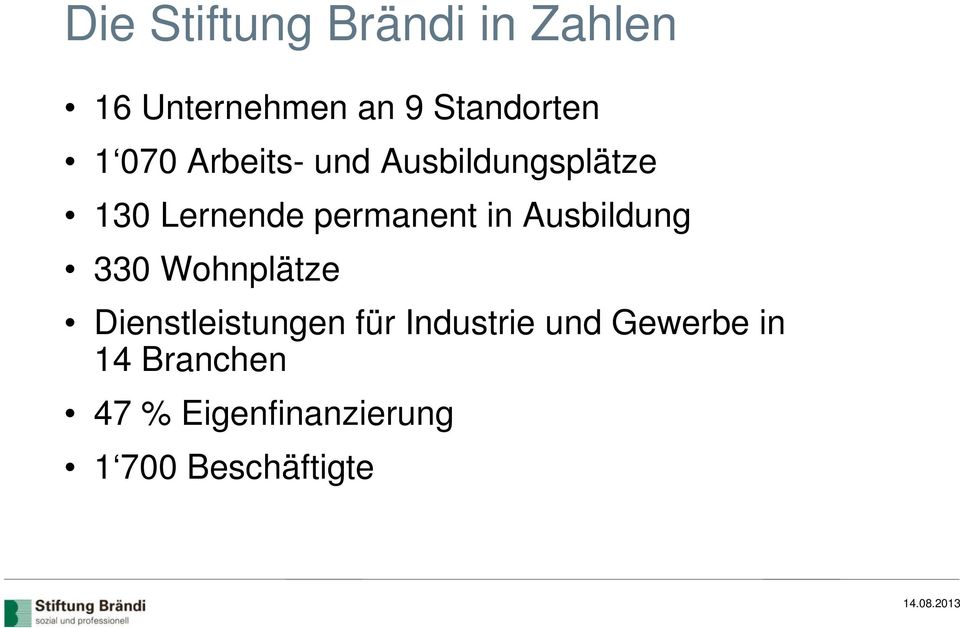 Ausbildung 330 Wohnplätze Dienstleistungen für Industrie und