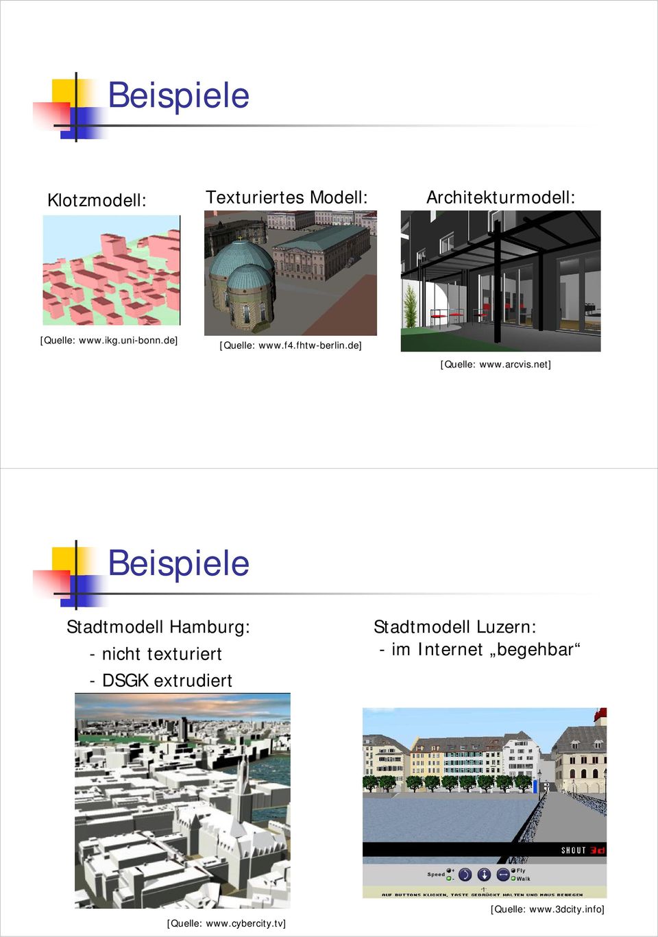 net] Beispiele Stadtmodell Hamburg: - nicht texturiert -DSGK extrudiert