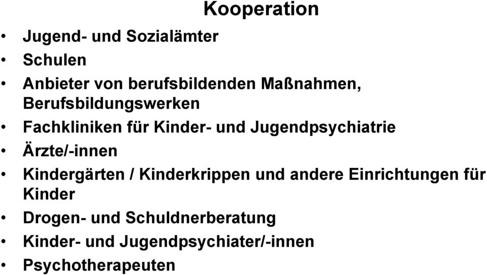 Ärzte/-innen Kindergärten / Kinderkrippen und andere Einrichtungen für Kinder