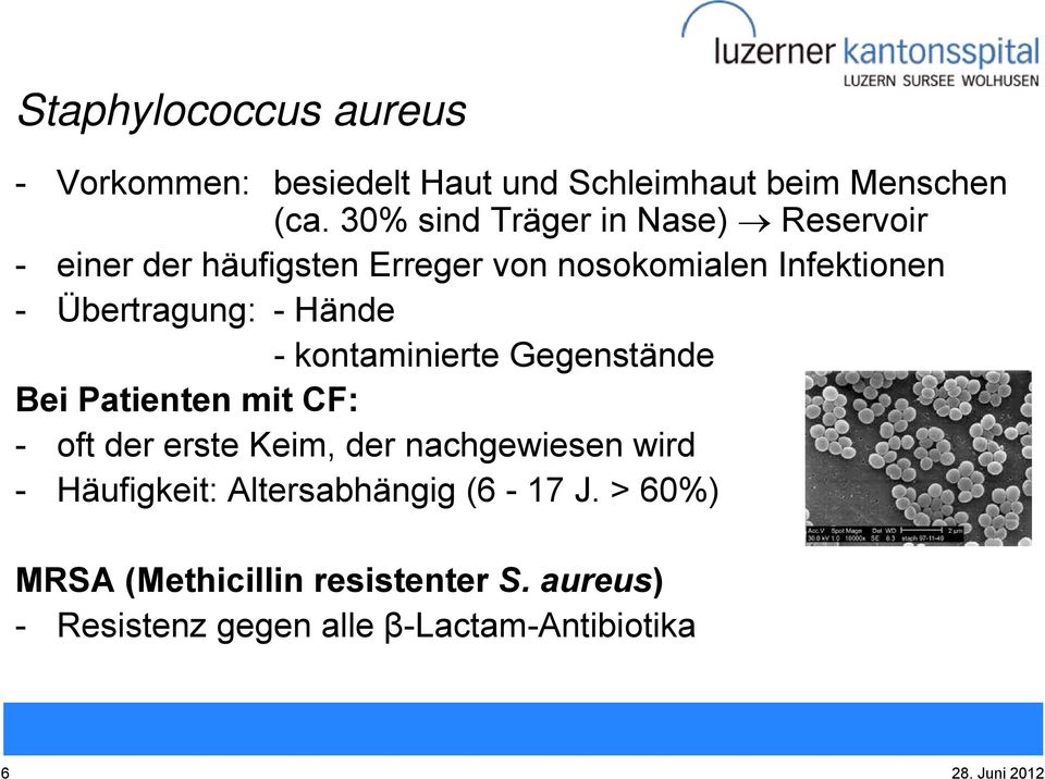 Übertragung: - Hände - kontaminierte Gegenstände Bei Patienten mit CF: - oft der erste Keim, der