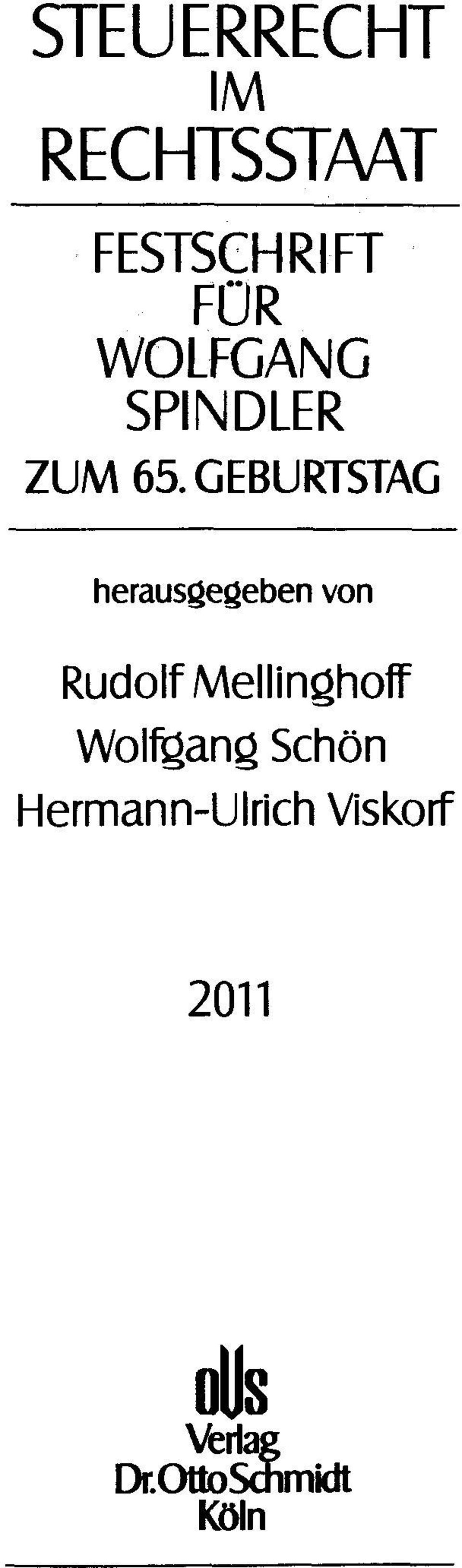 GEBURTSTAG herausgegeben von Rudolf