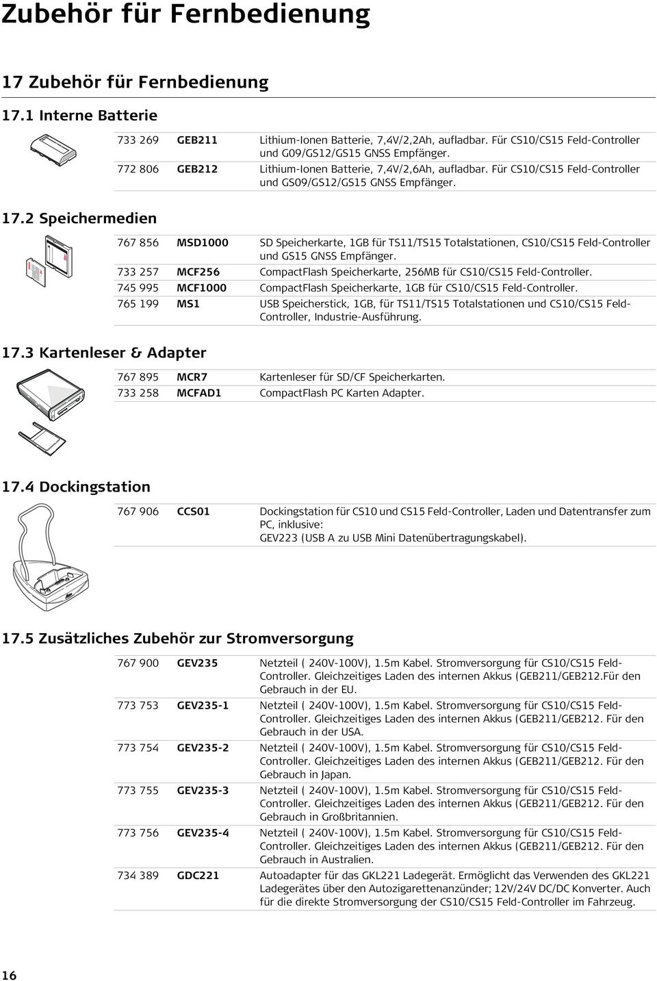 2 Speichermedien 767 856 MSD1000 SD Speicherkarte, 1GB für TS11/TS15 Totalstationen, CS10/CS15 FeldController und GS15 GNSS Empfänger.