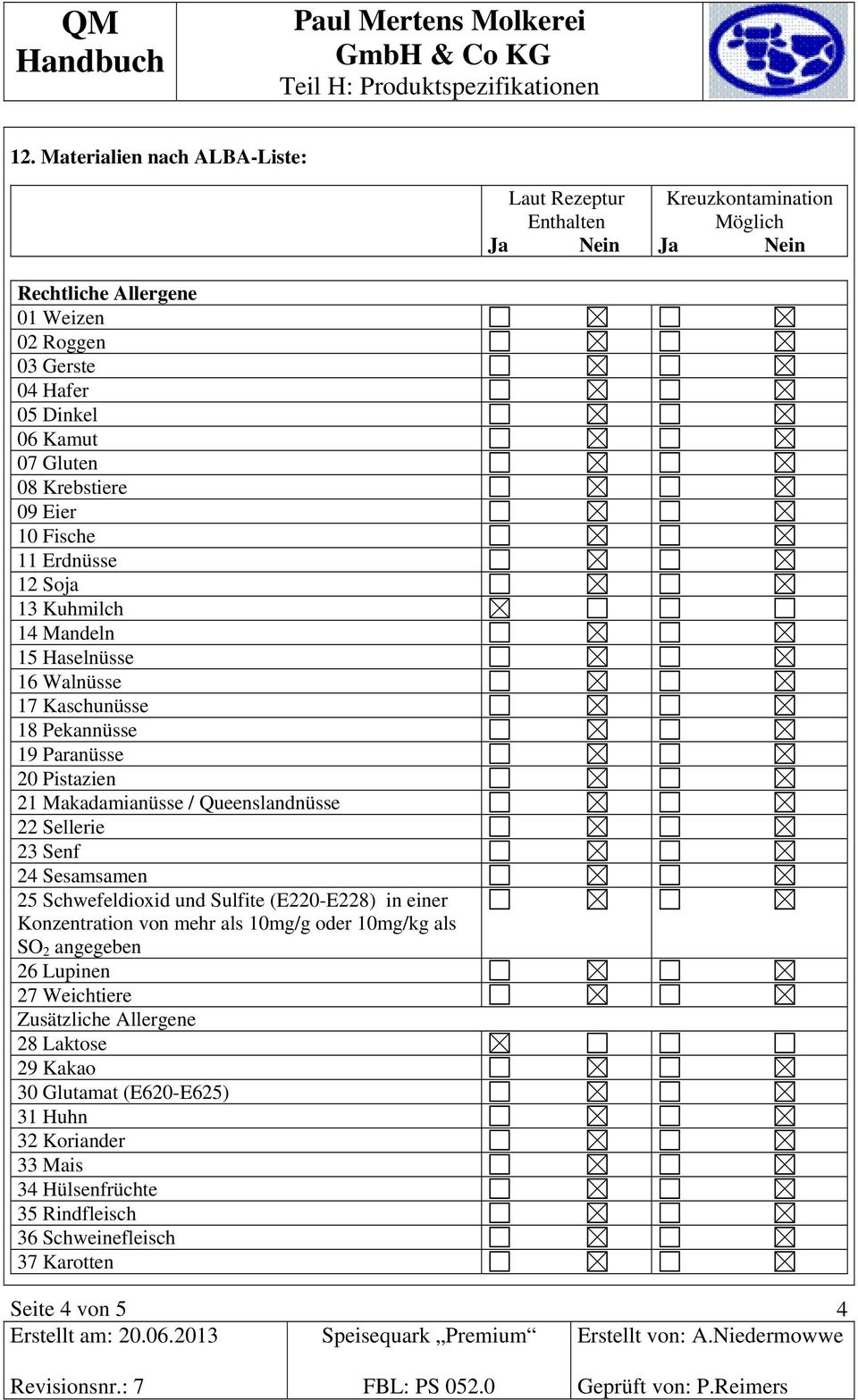 Queenslandnüsse 22 Sellerie 23 Senf 24 Sesamsamen 25 Schwefeldioxid und Sulfite (E220-E228) in einer Konzentration von mehr als 10mg/g oder 10mg/kg als SO 2 angegeben 26 Lupinen 27