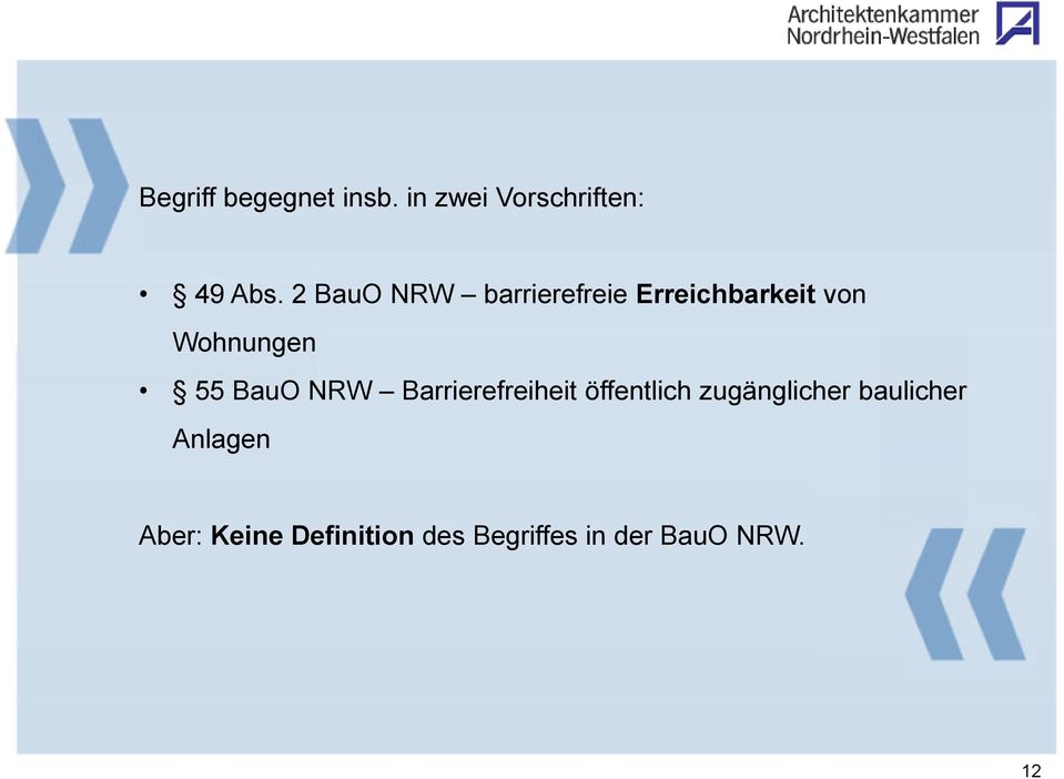 BauO NRW Barrierefreiheit öffentlich zugänglicher