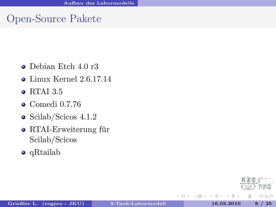 1.2 RTAI-Erweiterung für Scilab/Scicos qrtailab Grießler L.