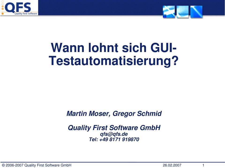 Software GmbH qfs@qfs.