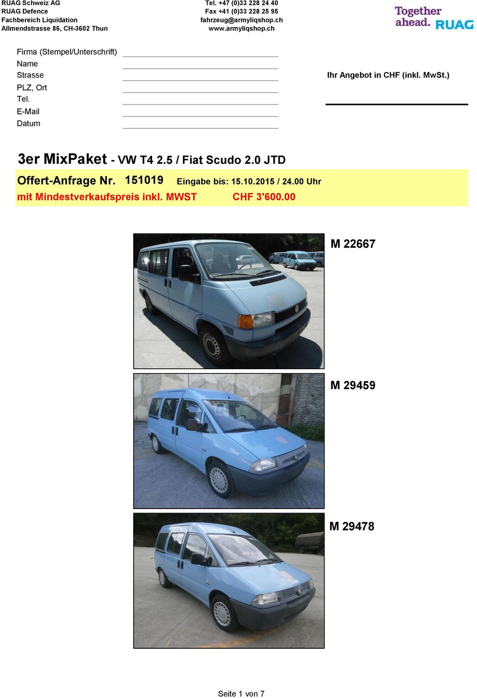 ) 3er MixPaket VW T4 2.5 / Fiat Scudo 2.