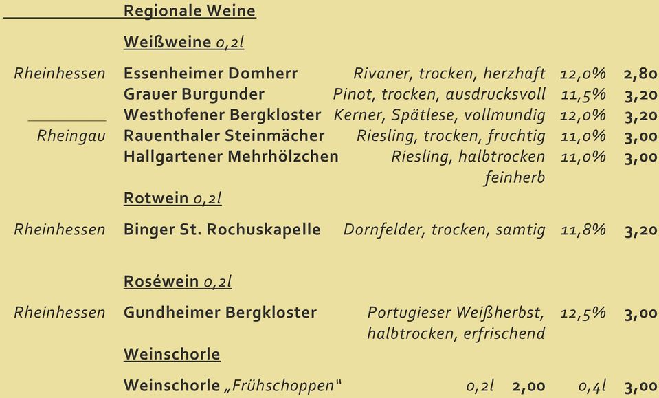 Mehrhölzchen Riesling, halbtrocken 11,0% 3,00 feinherb Rotwein 0,2l Rheinhessen Binger St.