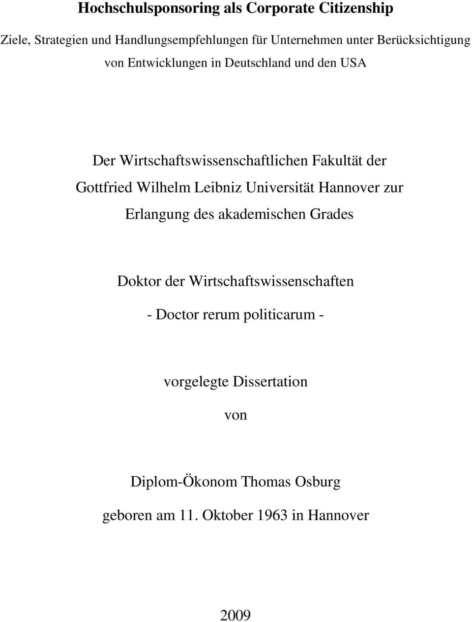 Gottfried Wilhelm Leibniz Universität Hannover zur Erlangung des akademischen Grades Doktor der