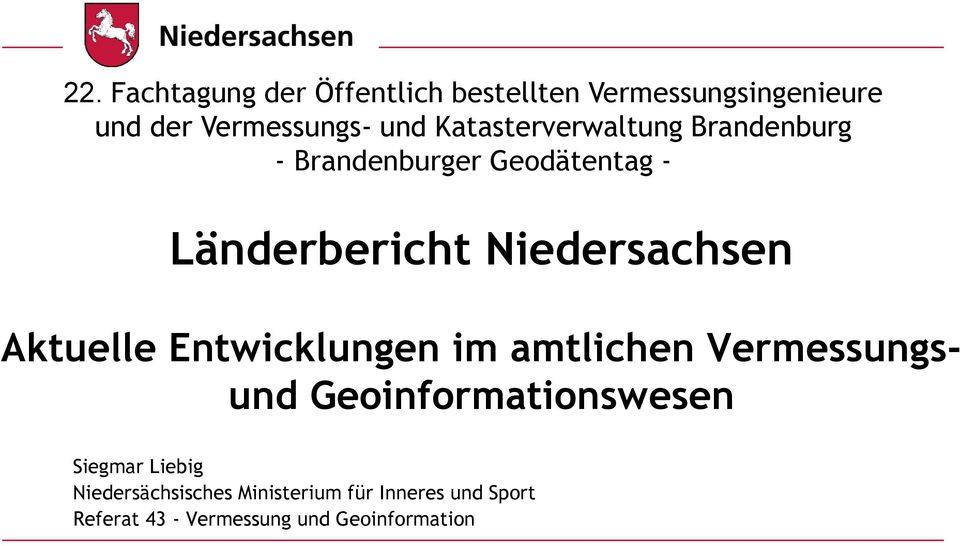 Katasterverwaltung Brandenburg - Brandenburger Geodätentag -