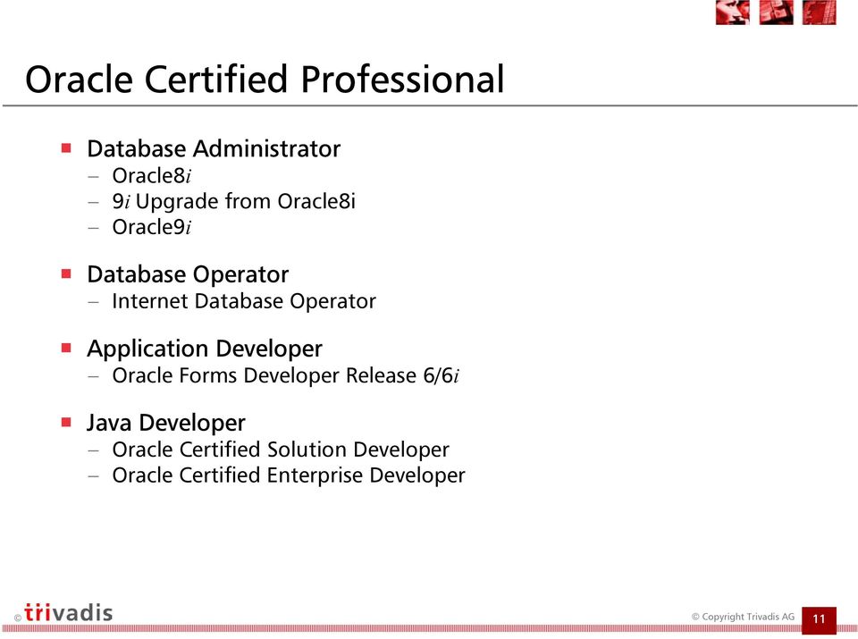 Application Developer Oracle Forms Developer Release 6/6i Java Developer