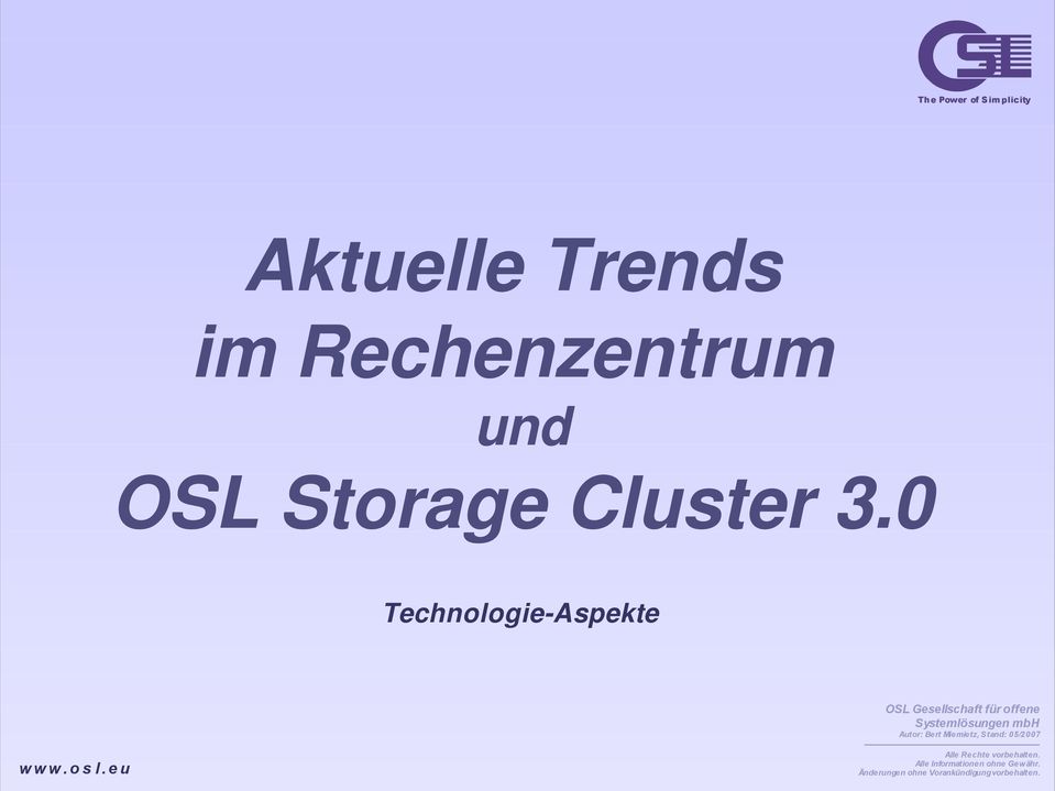 OSL Storage Cluster