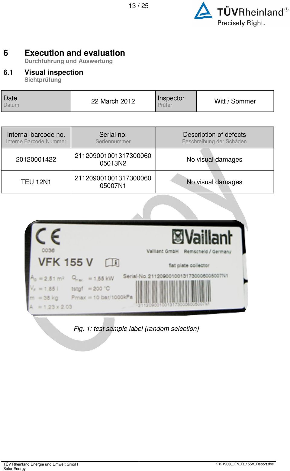 no. Interne Barcode Nummer 20120001422 TEU 12N1 Serial no.