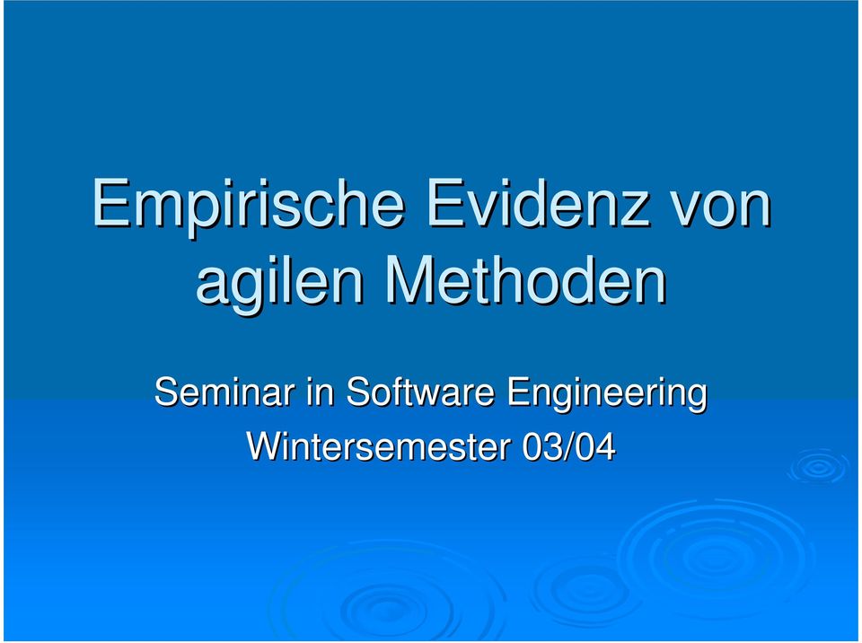 Seminar in Software