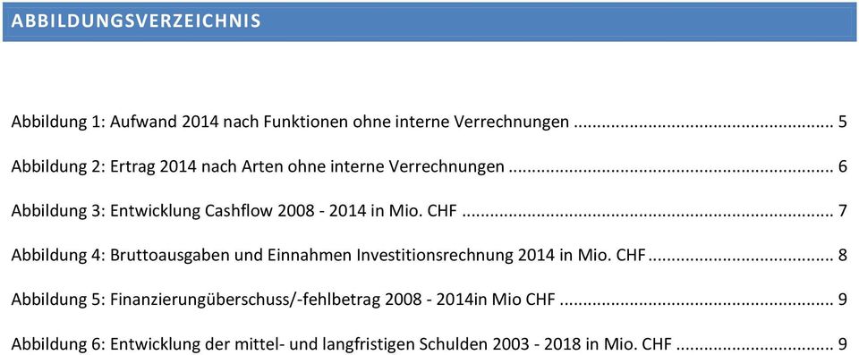 .. 6 Abbildung 3: Entwicklung Cashflow 2008-2014 in Mio. CHF.