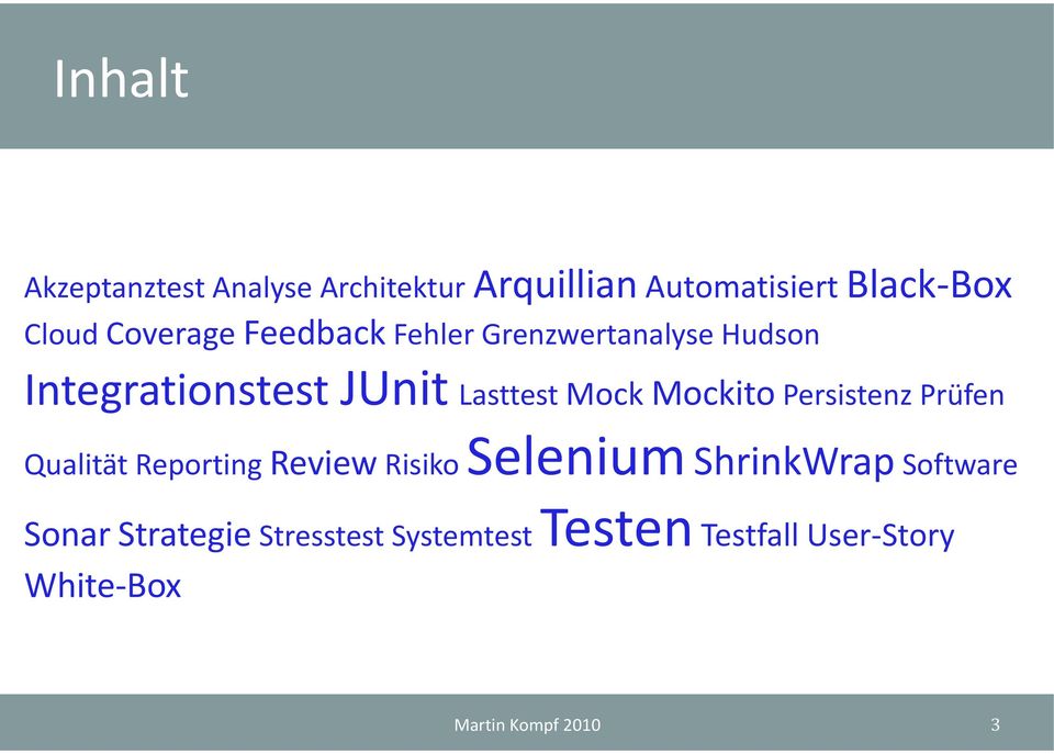 Mockito Persistenz Prüfen Qualität Reporting Review Risiko Selenium ShrinkWrap Software