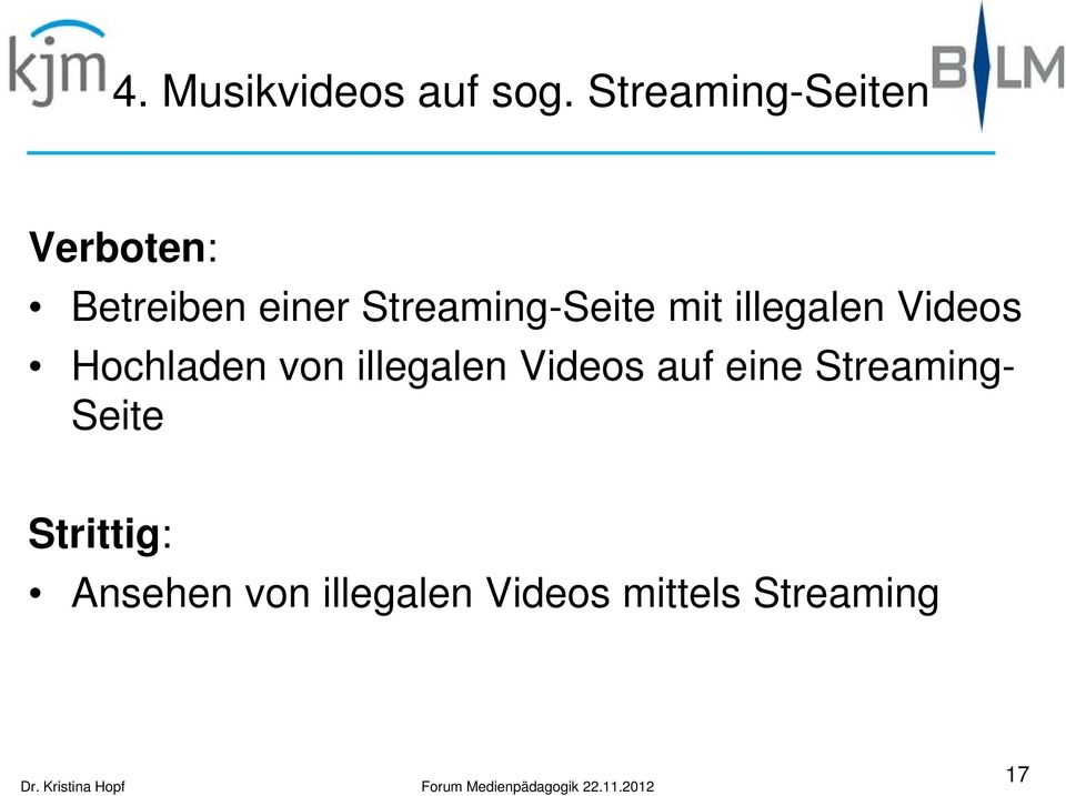 Streaming-Seite mit illegalen Videos Hochladen von