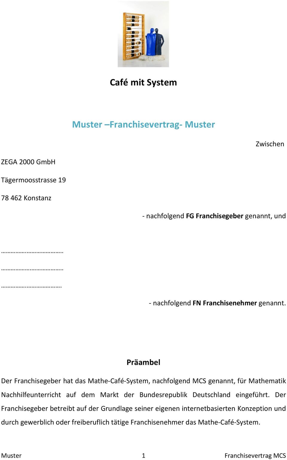 Cafe Mit System Muster Franchisevertrag Muster Pdf Free Download