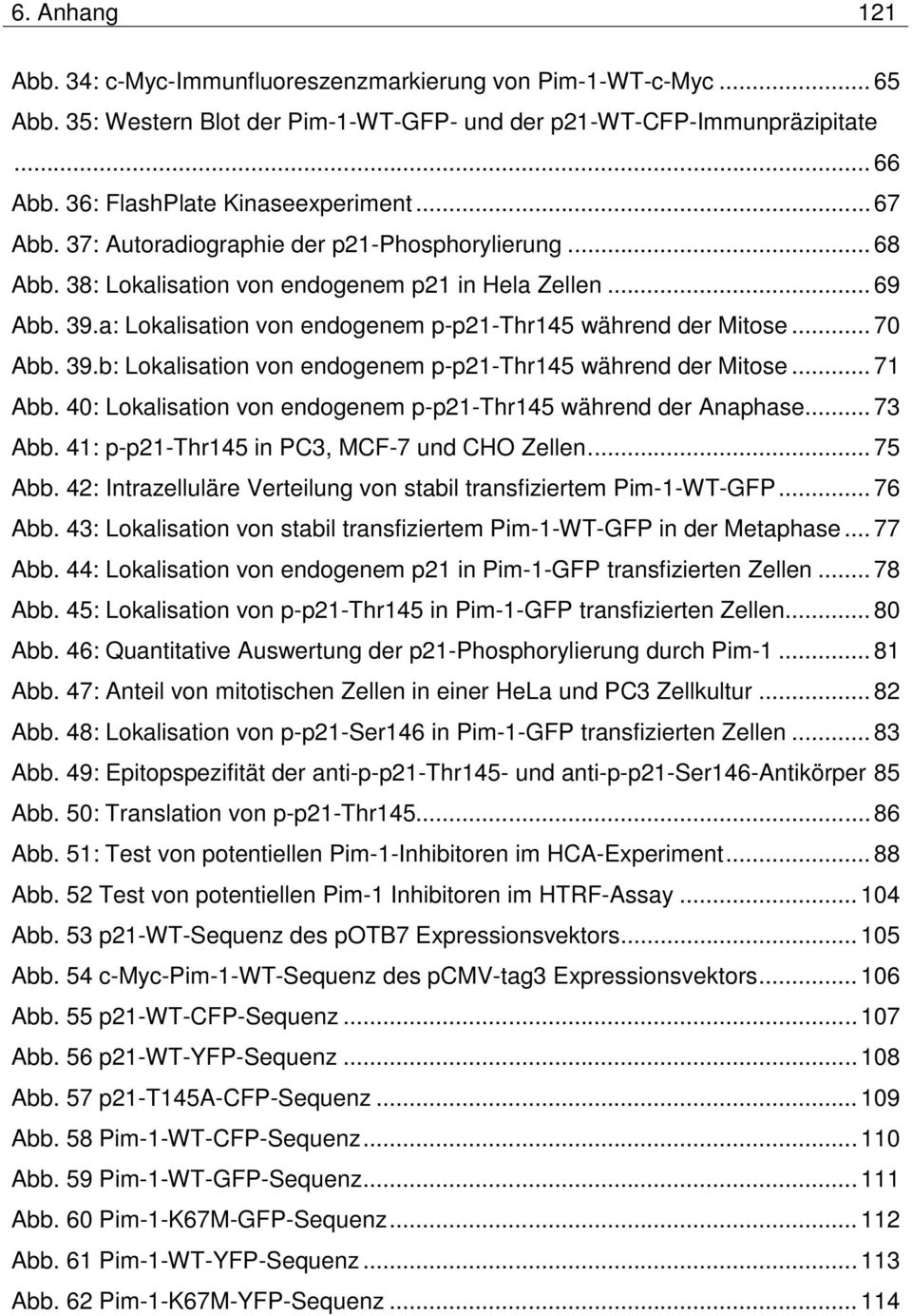 .. 70 Abb. 39.b: Lokalisation von endogenem p-p21-thr145 während der Mitose... 71 Abb. 40: Lokalisation von endogenem p-p21-thr145 während der Anaphase... 73 Abb.