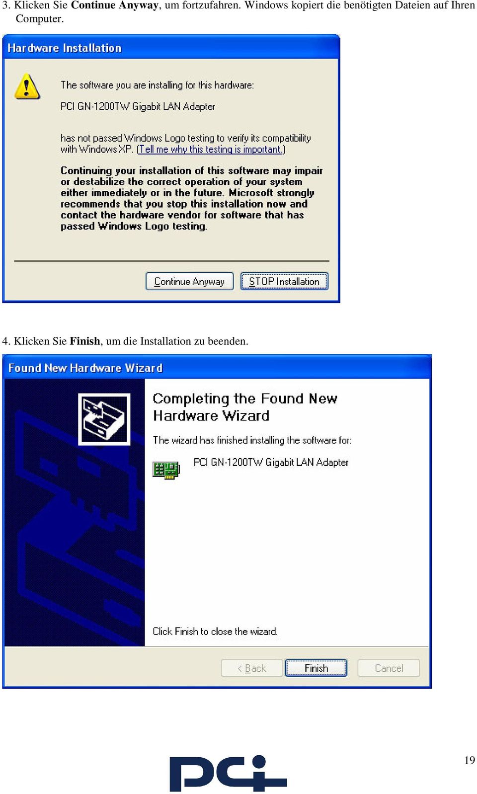 Windows kopiert die benötigten Dateien