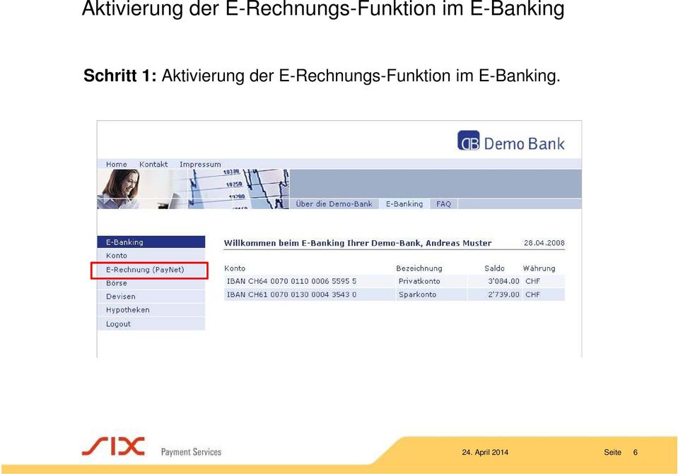 E-Banking Schritt 1:  
