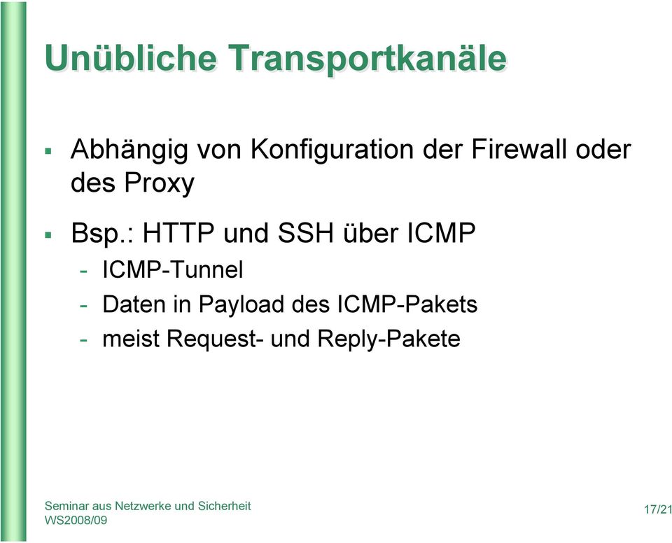 : HTTP und SSH über ICMP - ICMP-Tunnel - Daten in