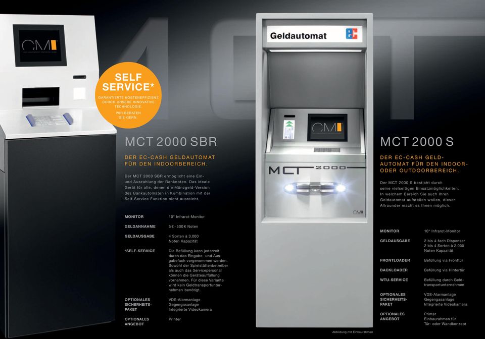 Das ideale Gerät für alle, denen die Münzgeld-Version des Bankautomaten in Kombination mit der Self- Service Funktion nicht ausreicht.