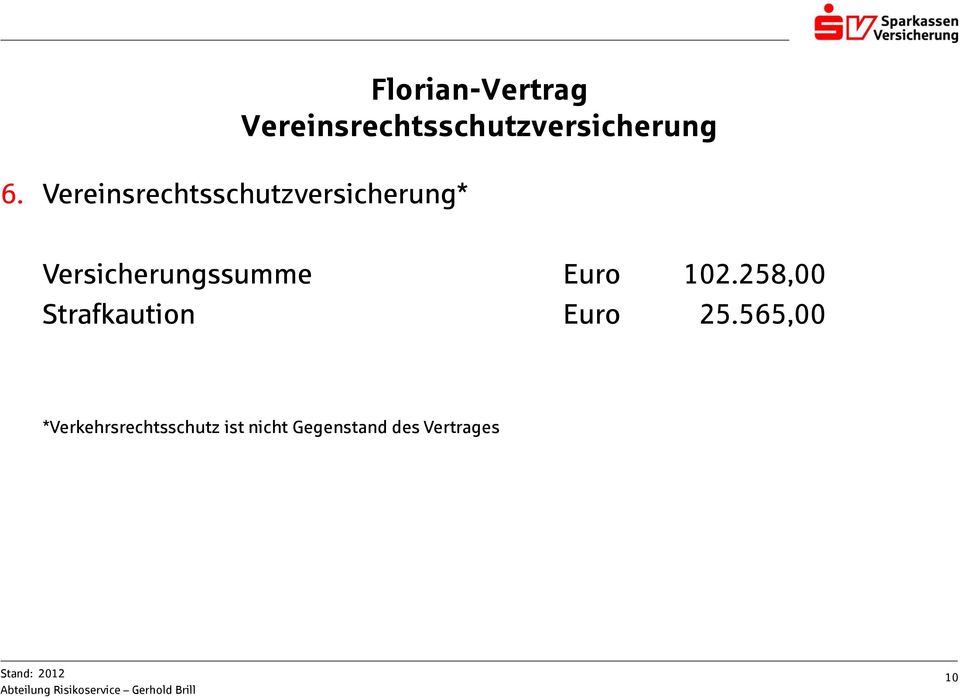 Euro 102.258,00 Strafkaution Euro 25.