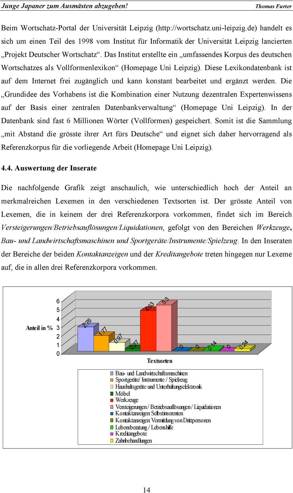Das Institut erstellte ein umfassendes Korpus des deutschen Wortschatzes als Vollformenlexikon (Homepage Uni Leipzig).