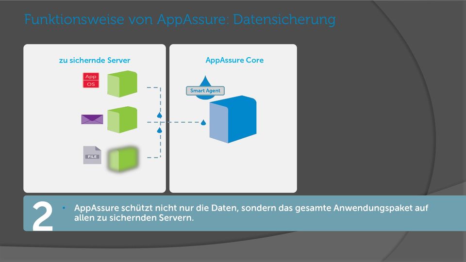 Anwendungspaket auf und zentrale werden auf AppAssure alle zu sichernde Software wird Server auf geladen, alle