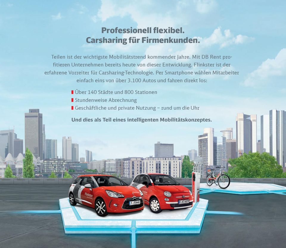 Flinkster ist der erfahrene Vorreiter für Carsharing-Technologie.