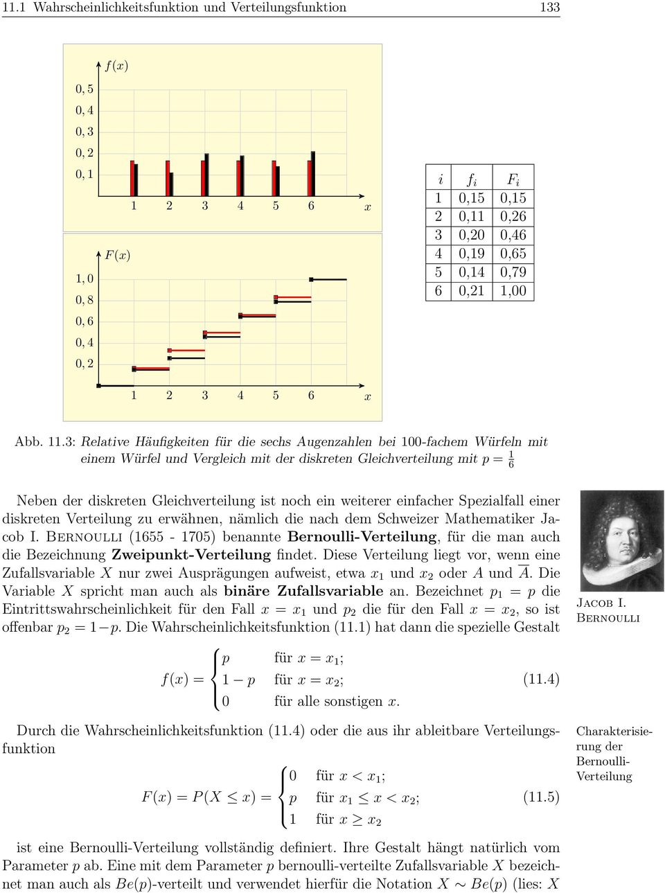 ein weiterer einfacher Spezialfall einer diskreten Verteilung zu erwähnen, nämlich die nach dem Schweizer Mathematiker Jacob I.