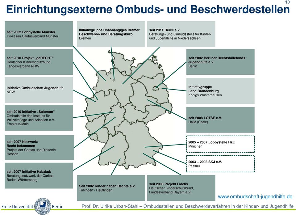 Beratungs- und Ombudsstelle für Kinderund Jugendhilfe in Niedersachsen seit 2010 Projekt gerecht Deutscher Kinderschutzbund Landesve