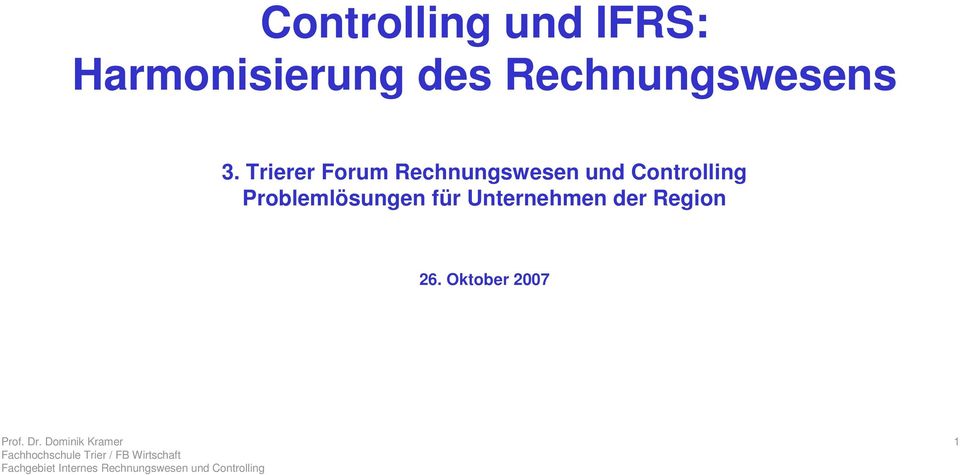 Trierer Forum Rechnungswesen und