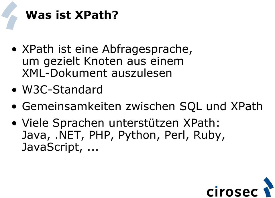 XML-Dokument auszulesen W3C-Standard Gemeinsamkeiten