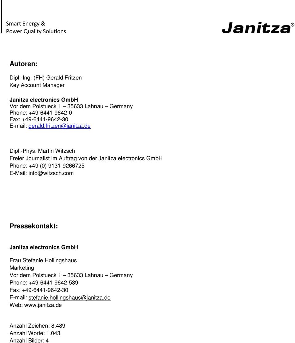 E-mail: gerald.fritzen@janitza.de Dipl.-Phys.