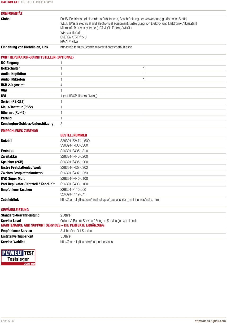 com/sites/certificates/default.aspx Port Replikator-Schnittstellen (optional) DC-Eingang 1 Netzschalter 1 1 Audio: Kopfhörer 1 1 Audio: Mikrofon 1 1 USB 2.