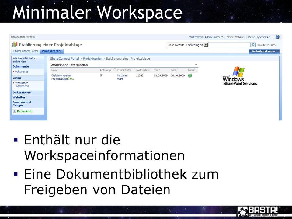 Workspaceinformationen