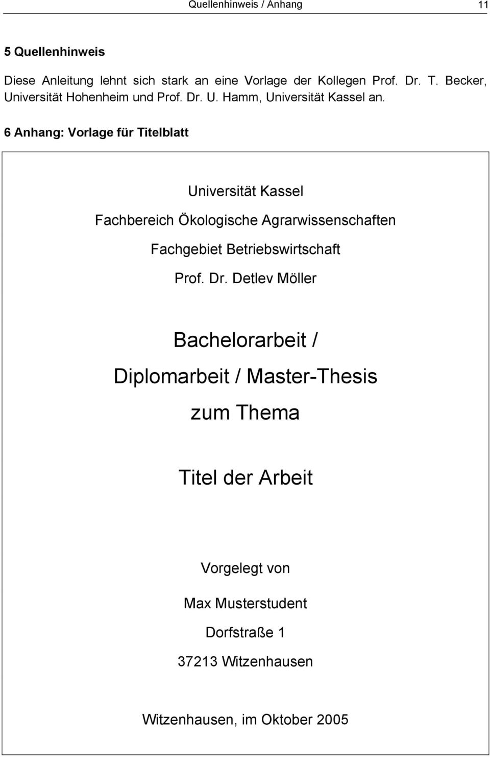 Anleitung Zur Abfassung Einer Bachelorarbeit Diplomarbeit Master