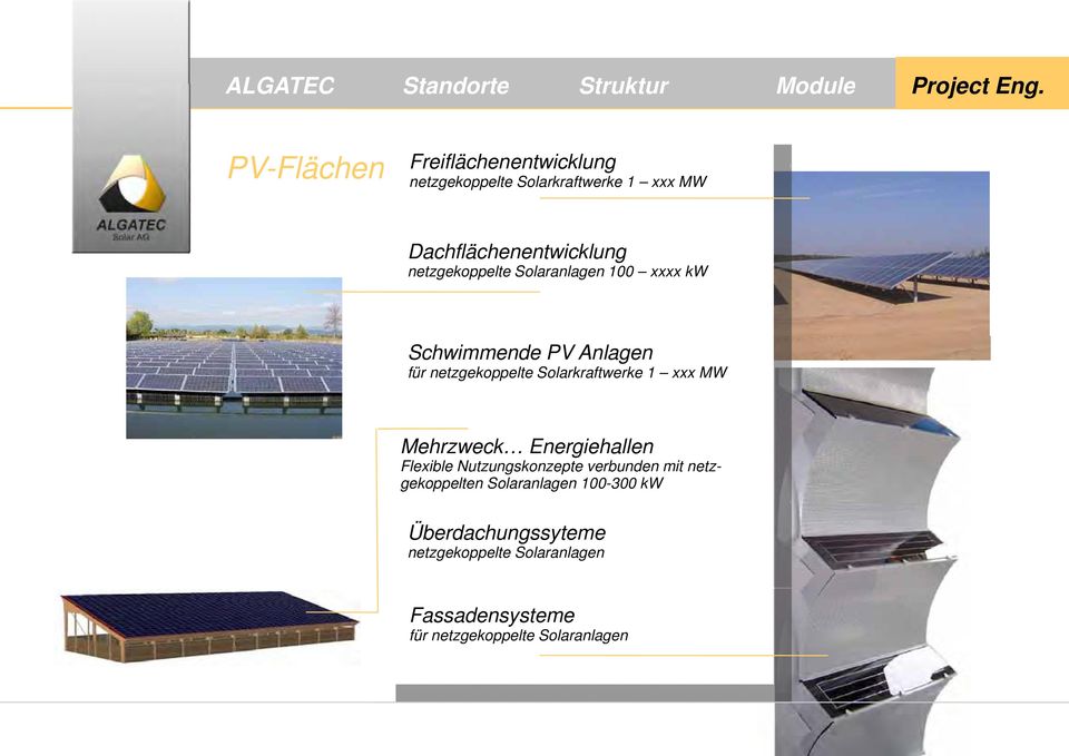 xxx MW Mehrzweck Energiehallen Flexible Nutzungskonzepte verbunden mit netzgekoppelten Solaranlagen