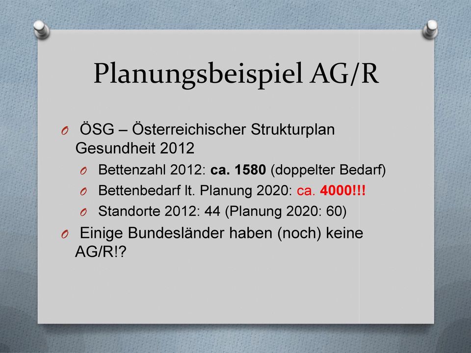 1580 (doppelter Bedarf) O Bettenbedarf lt. Planung 2020: ca.